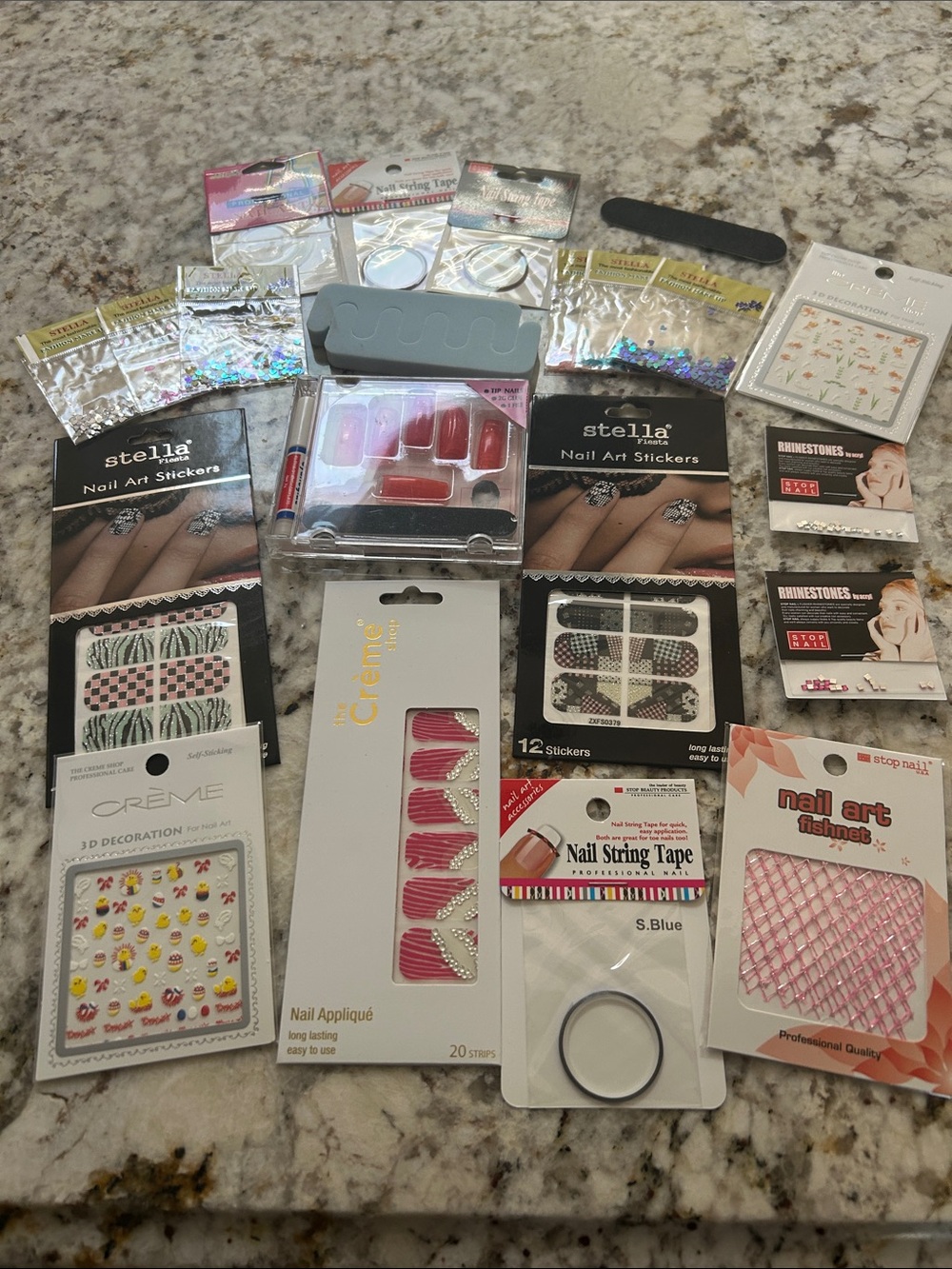 Assorted Nail Art & Stickers Set andAccents wide assortment for nails 21 items
